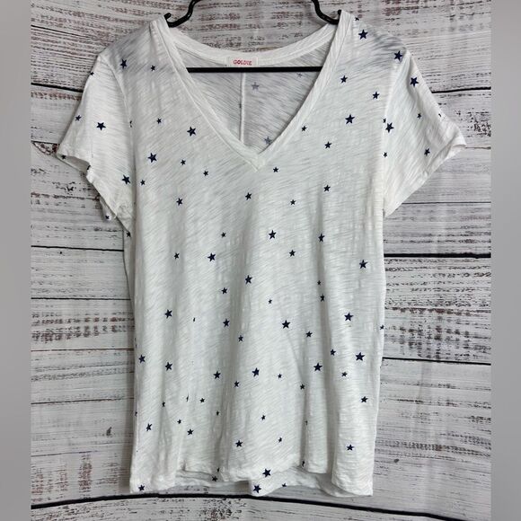 Agolde T shirt Womens size Medium V Neck stars Pima Cotton essential Casual - Picture 3 of 13